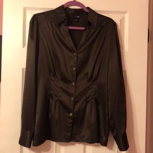 Silky feel brown blouse